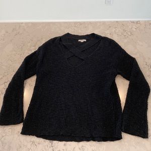 New York & Company Criss Cross Sparkle sweater Size XL Color Black with sparkle